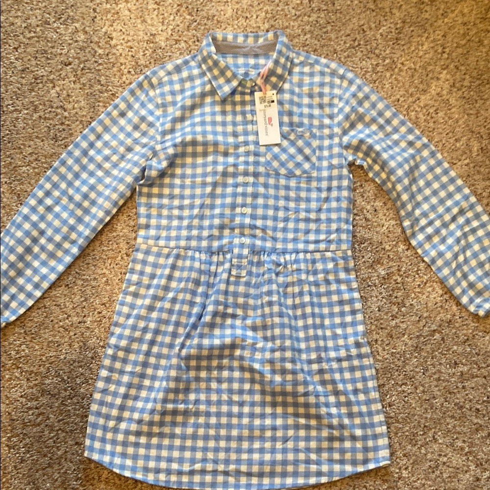 Blue and White Gingham Dress